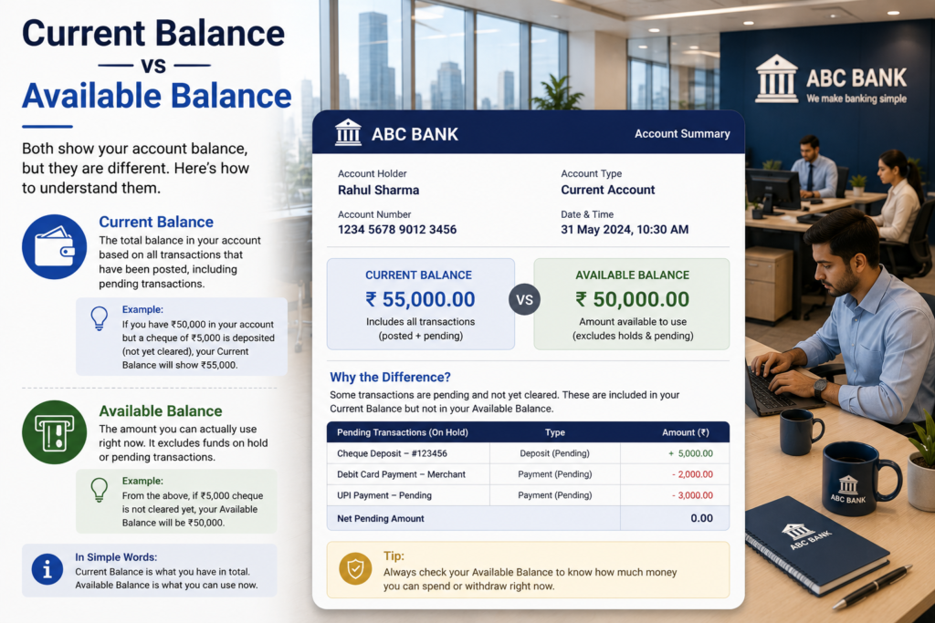 Current Balance vs Available Balance